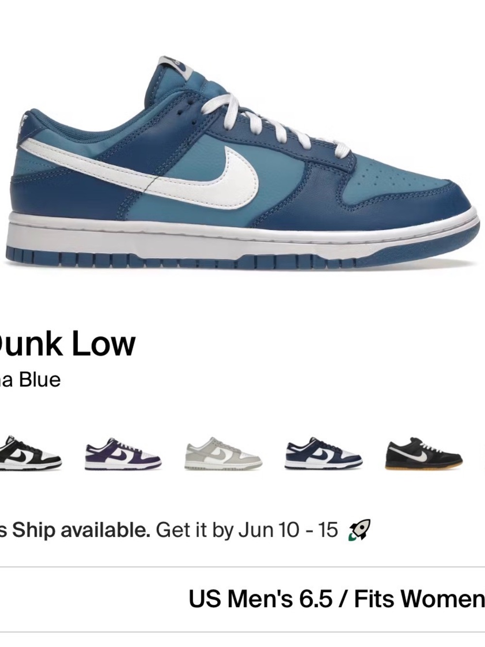 Nike Kids Low-Top Sneakers in Two-Tone Blue and White